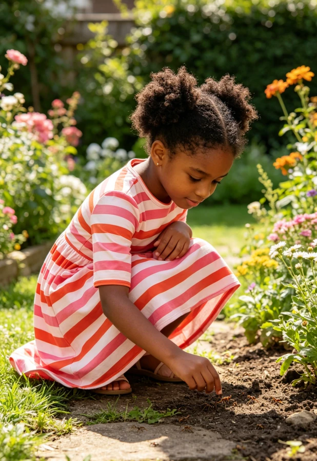 Baby Kids Toddler Girl Milk Silk Custom Print Fashion Red Stripe Pocket Twirl Dress product image 2
