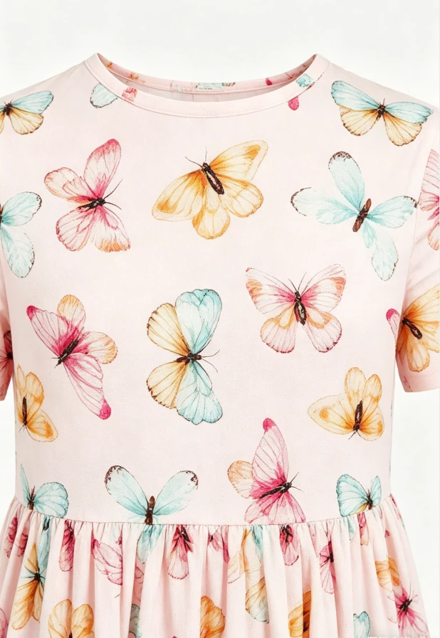 Boutique Children's Milk Silk Clothes Solid Red Baby Girls Butterfly Kisses SS Pocket Twirl Dress product image 4