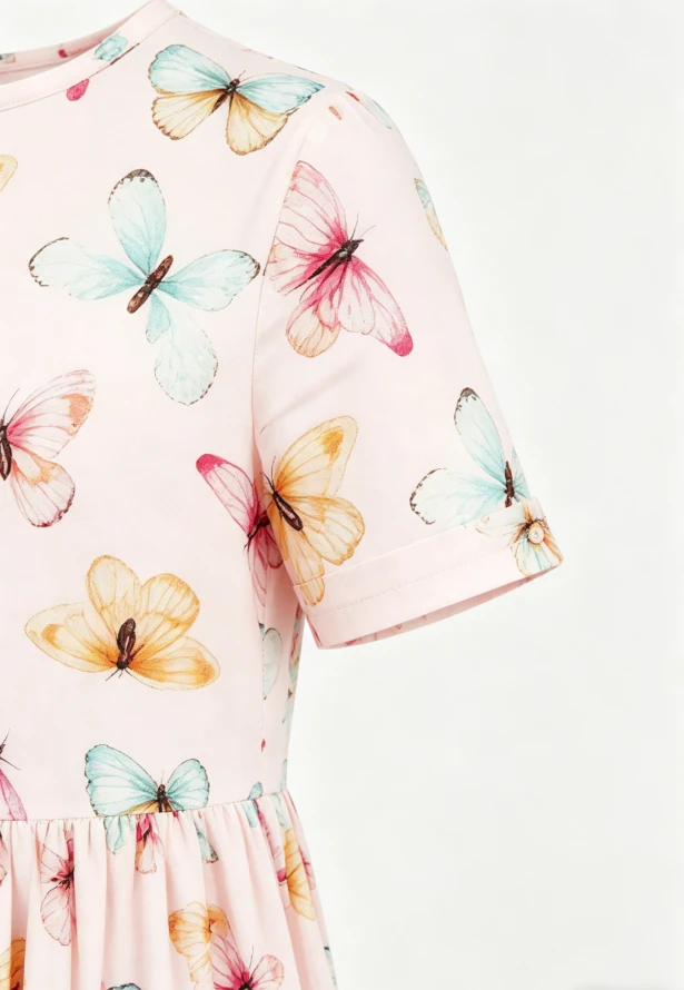Boutique Children's Milk Silk Clothes Solid Red Baby Girls Butterfly Kisses SS Pocket Twirl Dress product image 6