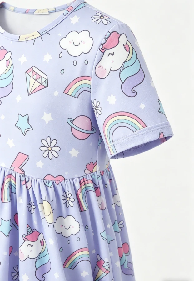 Custom Milk Silk Baby Girls Galactic Unicorns SS Pocket Twirl Dress product image 6