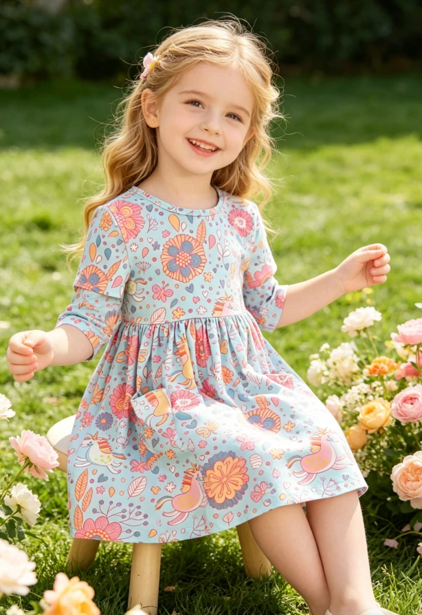 2027 Wholesale Children's Baby Girls Ribbons & Rodeos Pocket Twirl Dress product image 2