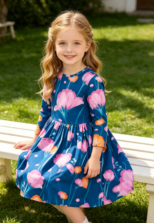 Price Hot Sale Boutique Children's Baby Girls Poppies Pocket Twirl Dress product image 3