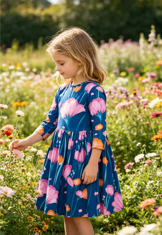 Price Hot Sale Boutique Children's Baby Girls Poppies Pocket Twirl Dress product image 4