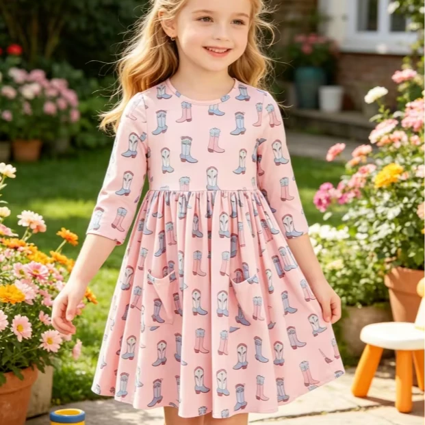 New Children's Baby Girls Ribbons & Rodeos Pocket Twirl Dress product image 1