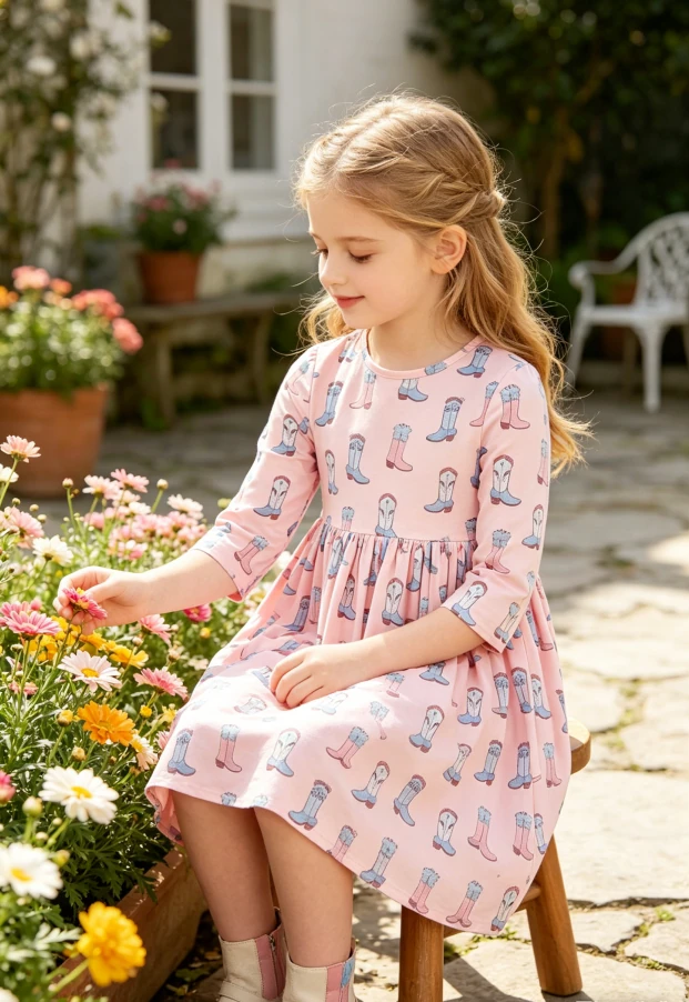 New Children's Baby Girls Ribbons & Rodeos Pocket Twirl Dress product image 2