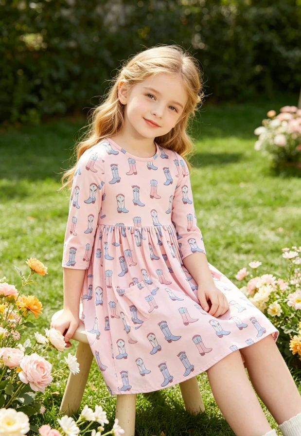 New Children's Baby Girls Ribbons & Rodeos Pocket Twirl Dress product image 3