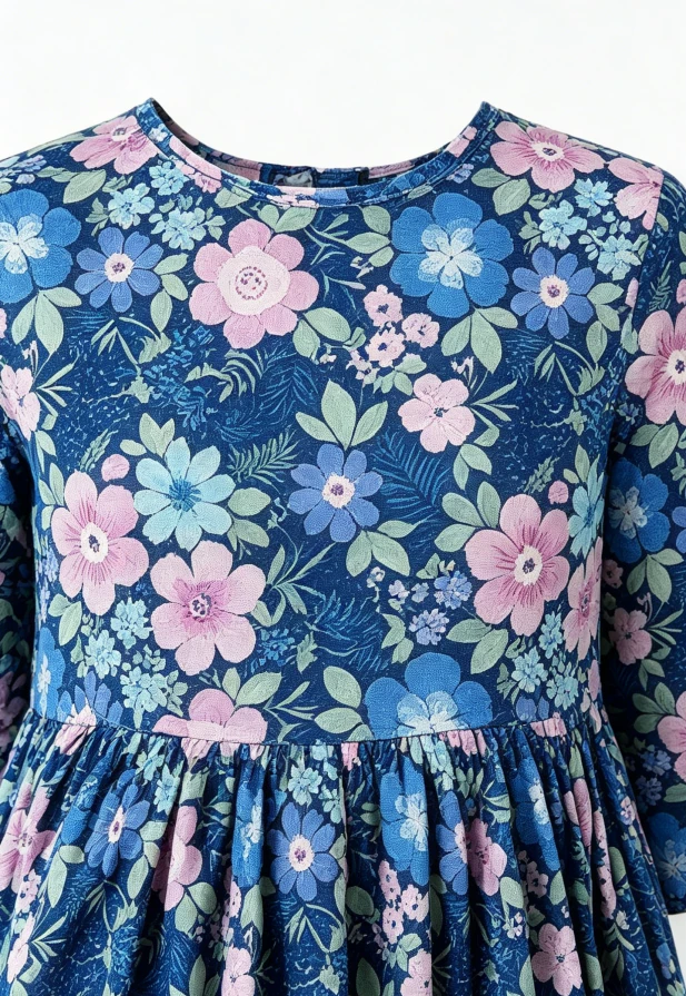 Custom Milk Silk Baby Girls O-Neck Casual Daily Wear Whimsy Pocket Twirl Dress product image 4