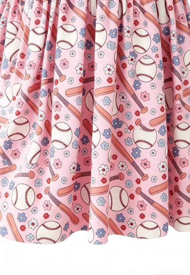 Milk Silk Fabric Breathable Children's Baby Girls Batter up SS Pocket Twirl Dress product image 6