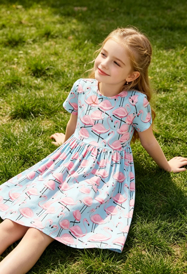 Summer Girl Toddler Clothes Pretty in Pink Flamingos SS Pocket Twirl Dress product image 3