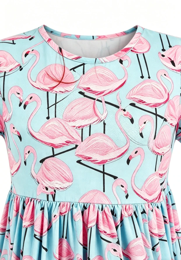 Summer Girl Toddler Clothes Pretty in Pink Flamingos SS Pocket Twirl Dress product image 5