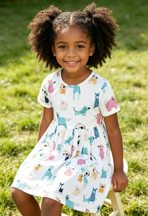 Adorable Causal Style Baby Girls Puppy Pals SS Pocket Twirl Dress product image 2