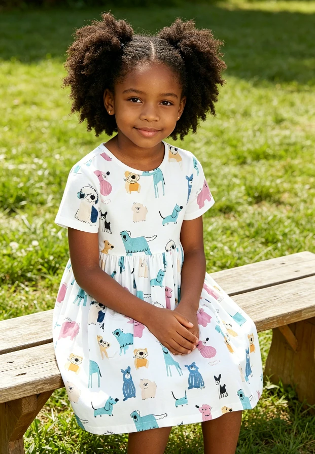 Adorable Causal Style Baby Girls Puppy Pals SS Pocket Twirl Dress product image 3