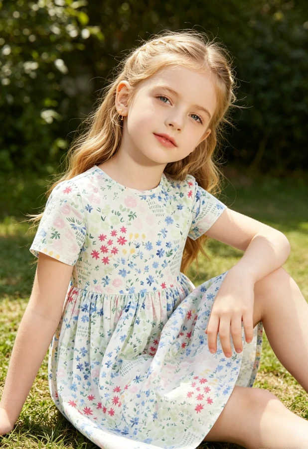 Boutique Children's Baby Girls Kids Sunshine Meadows SS Pocket Twirl Dress product image 2
