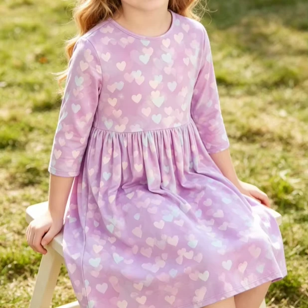 Direct Custom Milk Silk Baby Girls Love Story Pocket Twirl Dress product image 1