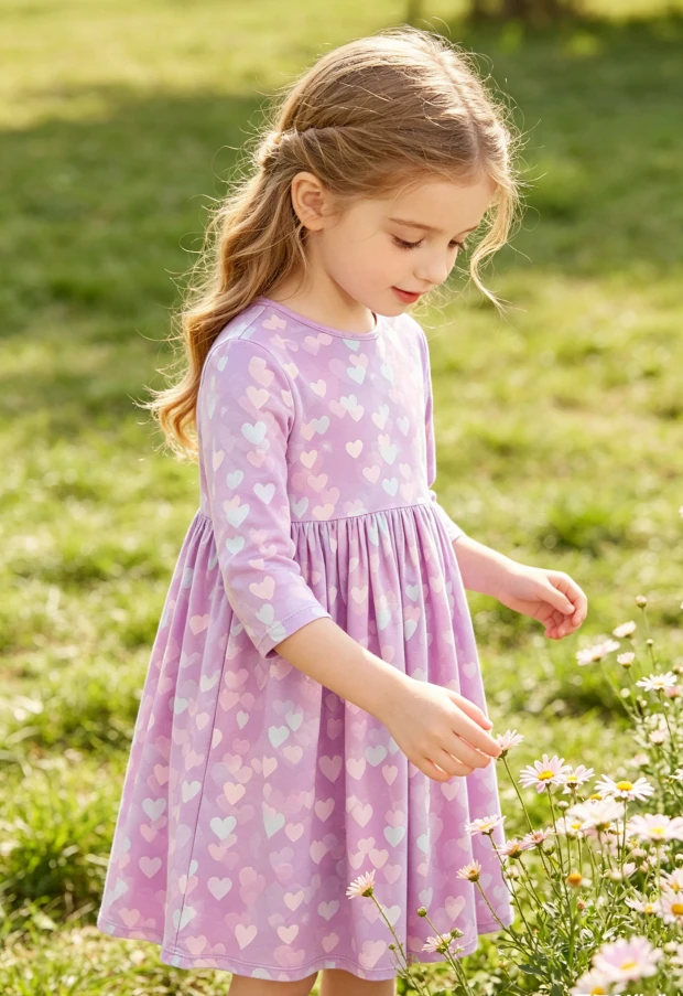 Direct Custom Milk Silk Baby Girls Love Story Pocket Twirl Dress product image 2