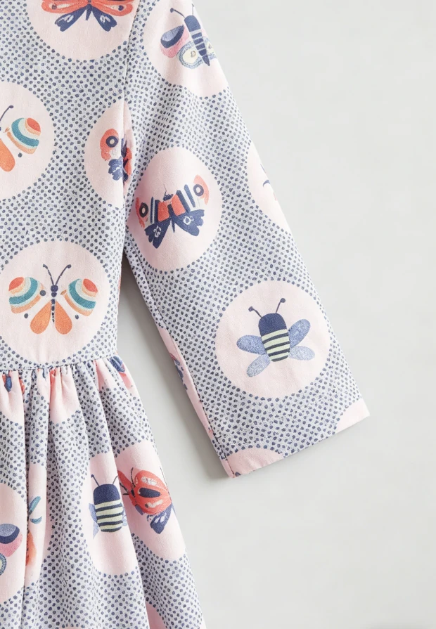 Boutique New Fashion Clothes Milk Silk Fabric Breathable Children's Baby Girls Butterfly Effect Pocket Twirl Dress product image 5