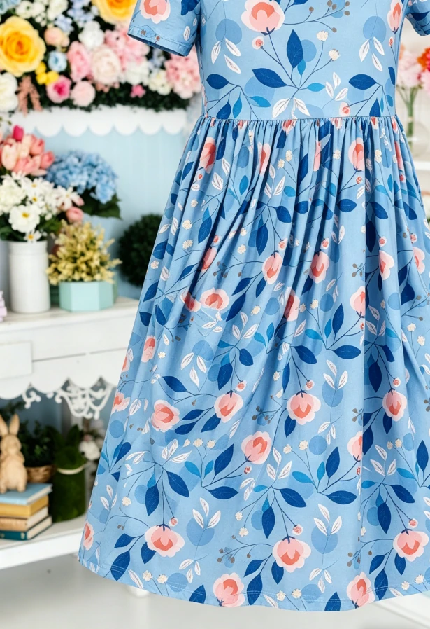 Baby Toddler Milk Silk Fabric Dress Children's Baby Girls Country Blooms SS Pocket Twirl Dresses product image 4