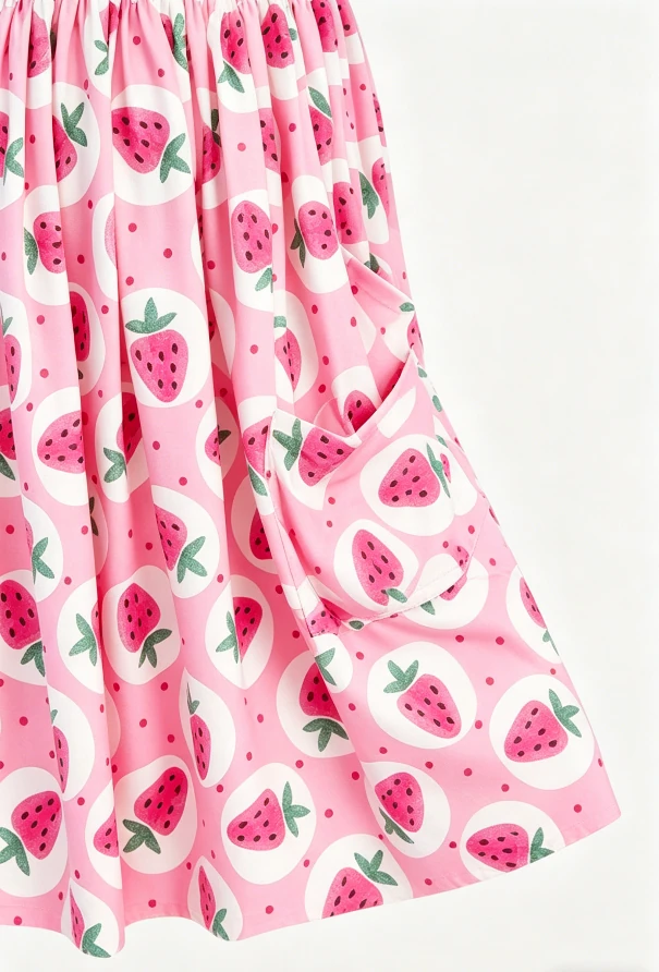 Custom Baby Girls Summer Strawberry Fields SS Pocket Twirl Dress product image 4