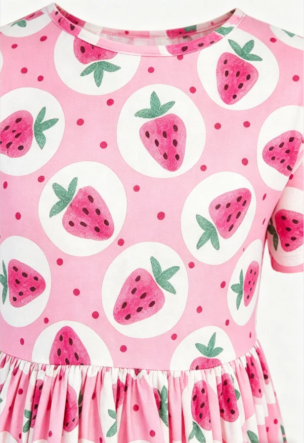Custom Baby Girls Summer Strawberry Fields SS Pocket Twirl Dress product image 5