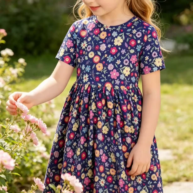 OEM Spring Summer Children's Baby Girls Pick a Posy SS Pocket Twirl Dress product image 1
