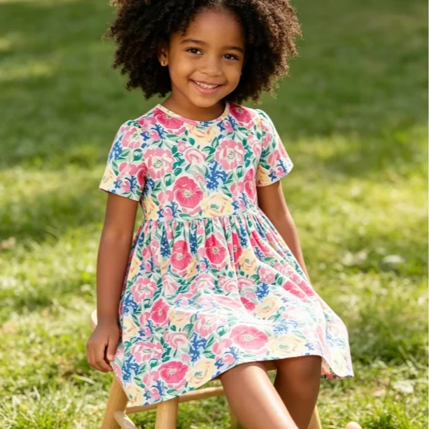 Children's Summer Dresses Toddler Kids Casual Wildflower Wishes SS Pocket Twirl Dress product image 1
