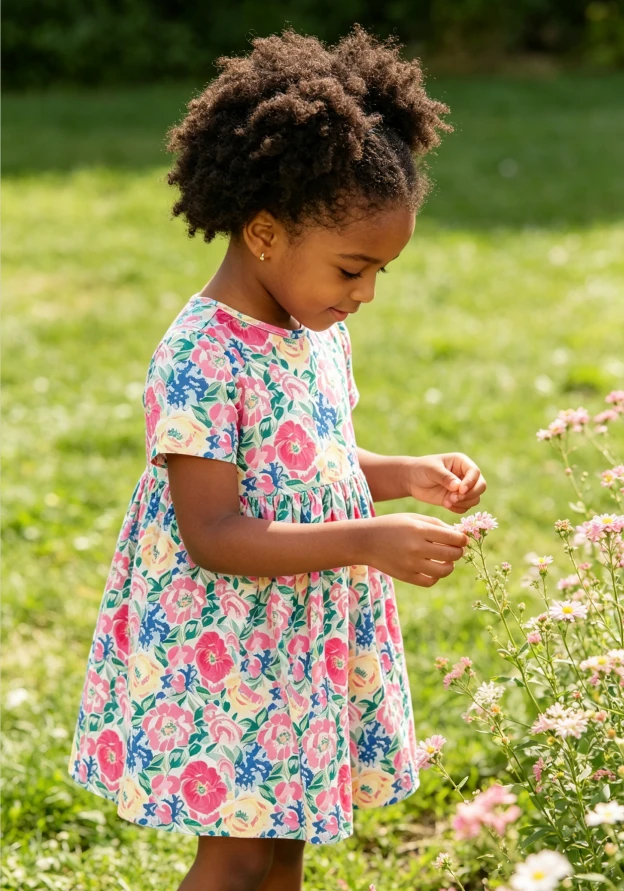 Children's Summer Dresses Toddler Kids Casual Wildflower Wishes SS Pocket Twirl Dress product image 2