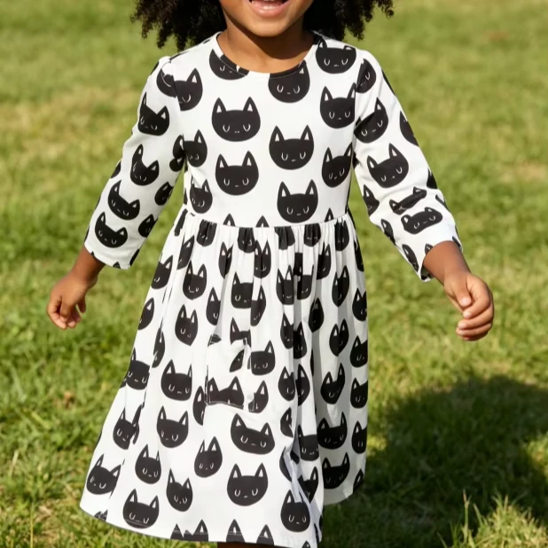2026 Customized Children's Twirl Dress Baby Girls Purrfect Pocket Twirl Dress product image 1