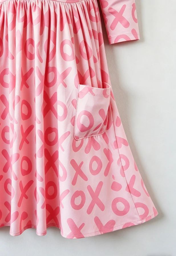 Summer Kids Toddler a Line Dresses Children's Baby Girls XOXO Pocket Twirl Dress product image 4