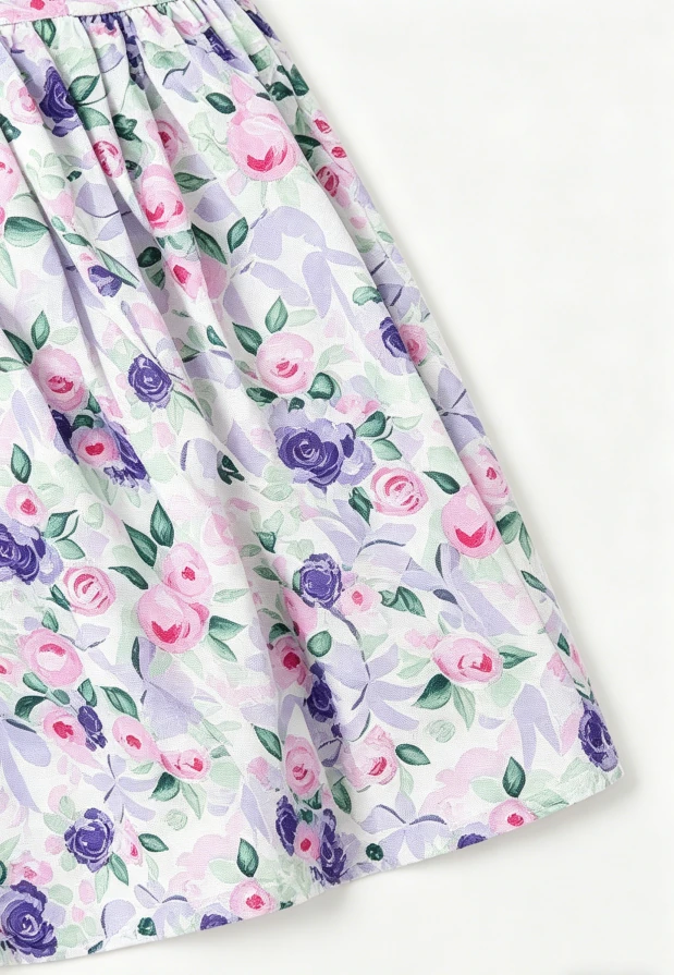 Custom Printed Milk Silk Children's Baby Girls Lavender Love Flutter Sleeve Twirl Dress product image 4