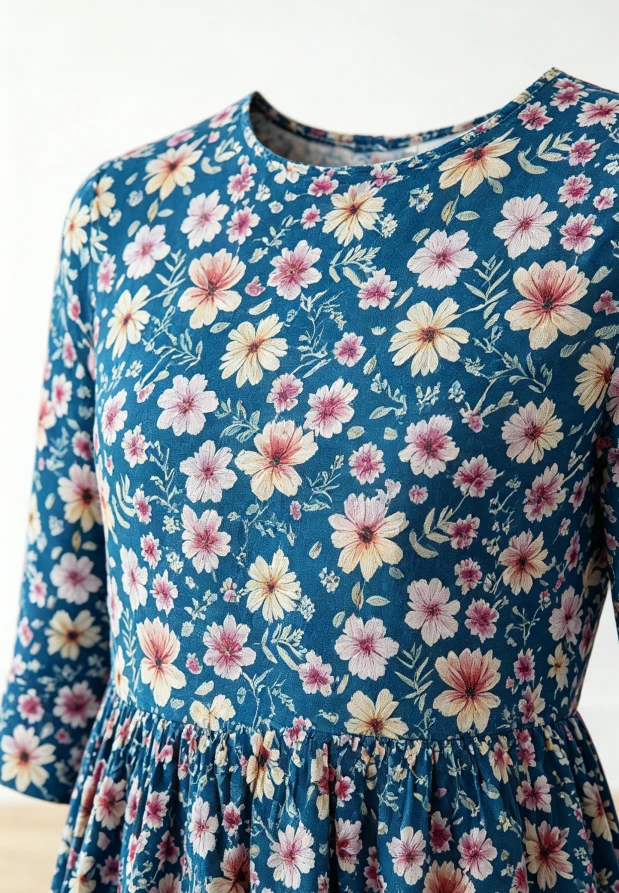 Hot Selling Milk Silk Fabric Breathable Children's Baby Girls Floral Pocket Twirl Dress product image 5