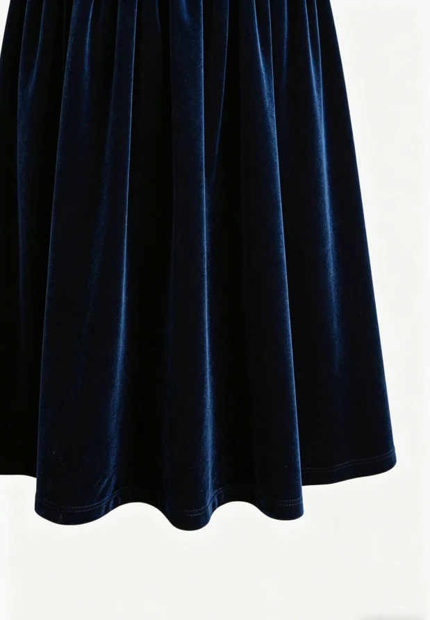 Children's Baby Girls Navy Velvet Ruffle Casual Twirl Dress product image 4