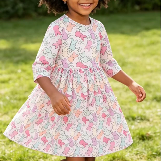 Soft Toddler Kids Hang in with My Peeps Pocket Twirl Dress product image 1