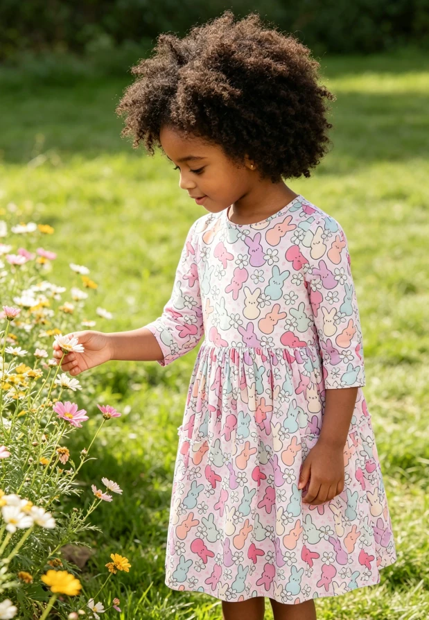 Soft Toddler Kids Hang in with My Peeps Pocket Twirl Dress product image 2