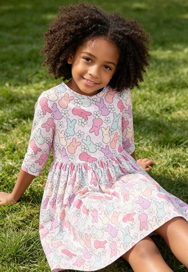 Soft Toddler Kids Hang in with My Peeps Pocket Twirl Dress product image 4