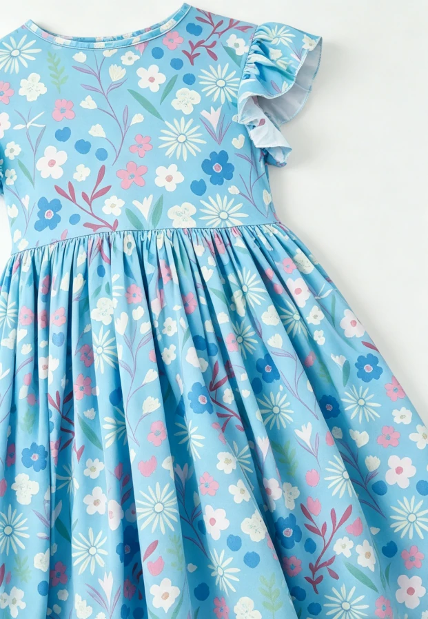 New Summer Toddler Kids High Quality Springtime Splendor Flutter Sleeve Twirl Dress product image 6