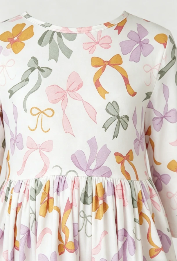 Custom Infant Toddler Child Baby Girls Teenagers Boho Bows Pocket Twirl Dres product image 5