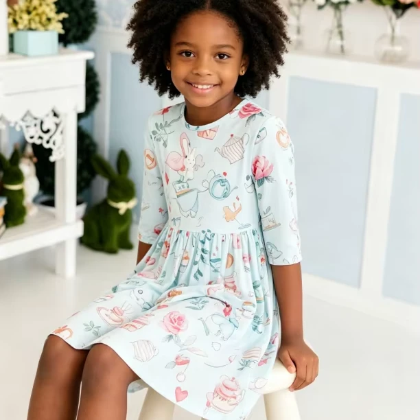 Custom Infant Toddler Child Baby Girls and Teenagers Wonderland Pocket Twirl Dress product image 1