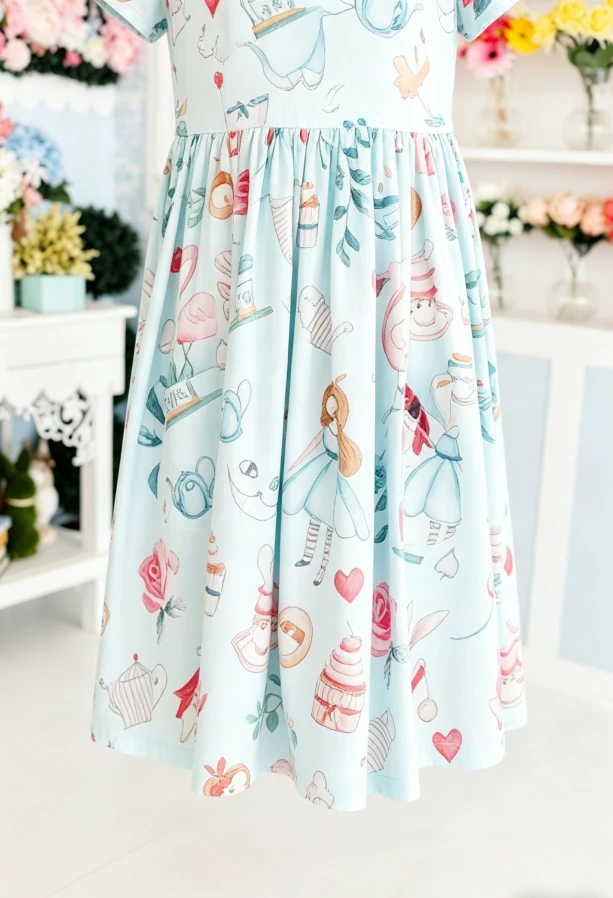Custom Infant Toddler Child Baby Girls and Teenagers Wonderland Pocket Twirl Dress product image 6