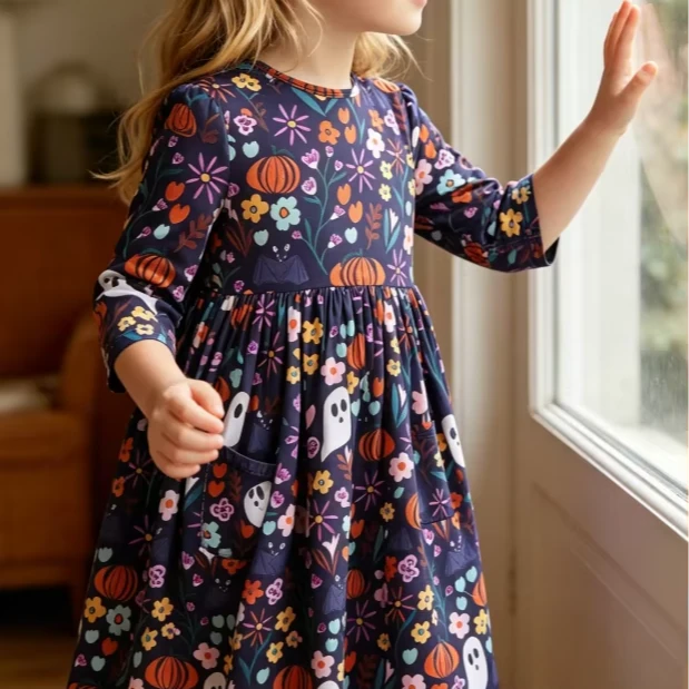 Custom Infant Toddler Dresses Child Baby Girls Teenagers Fantastic Pocket Twirl Dress product image 1