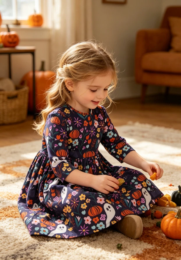 Custom Infant Toddler Dresses Child Baby Girls Teenagers Fantastic Pocket Twirl Dress product image 2