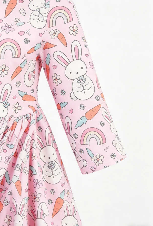 Custom Infant Toddler Dresses Child Baby Girls Teenagers Springtime Bunnies Pocket Twirl Dress product image 5