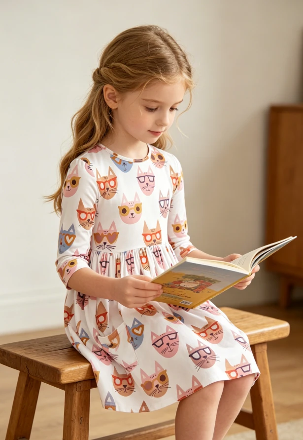 Custom Infant Toddler Clothing Child Baby Girls Teenagers Pocket Twirl Dress product image 2
