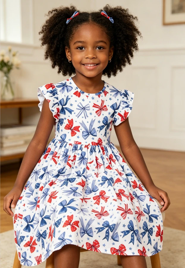 Custom Infant Toddler Dresses Child Baby Girls Teenagers Born to Sparkle Flutter Sleeve Twirl Dress product image 2