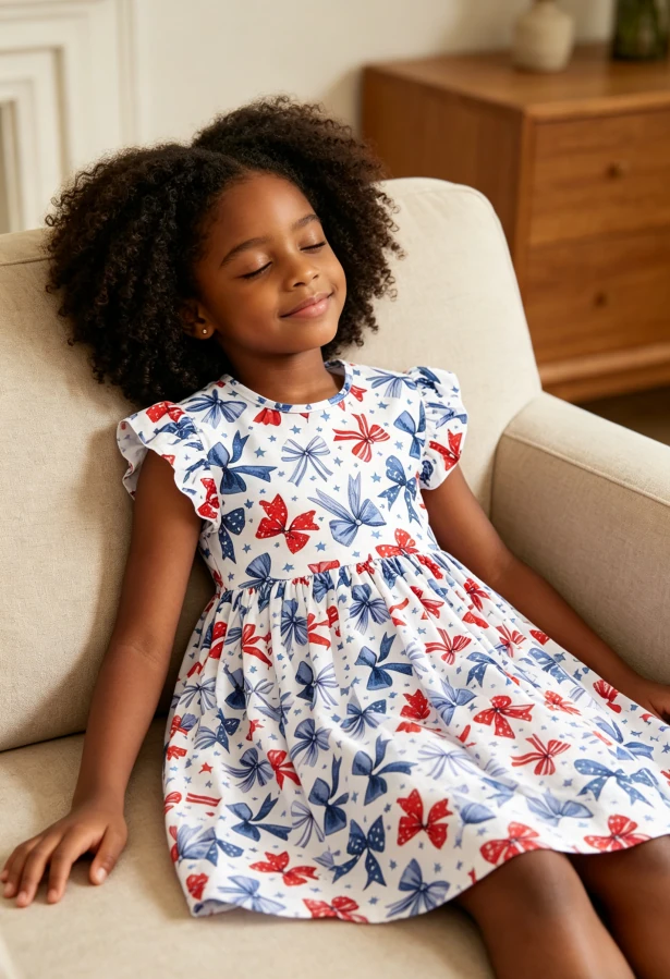 Custom Infant Toddler Dresses Child Baby Girls Teenagers Born to Sparkle Flutter Sleeve Twirl Dress product image 3
