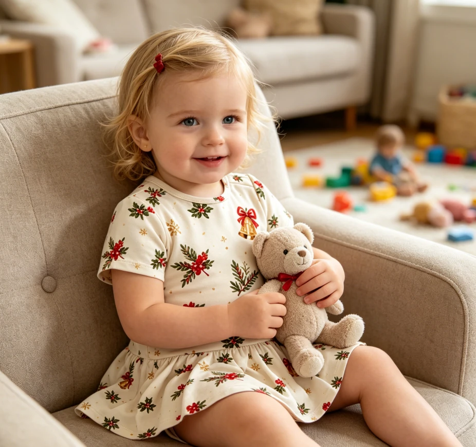 Wholesale Holiday Custom Print Baby Girls Twirl Bodysuit Dress Infant Skirted Romper Toddler Snap Button Dresses product image 4