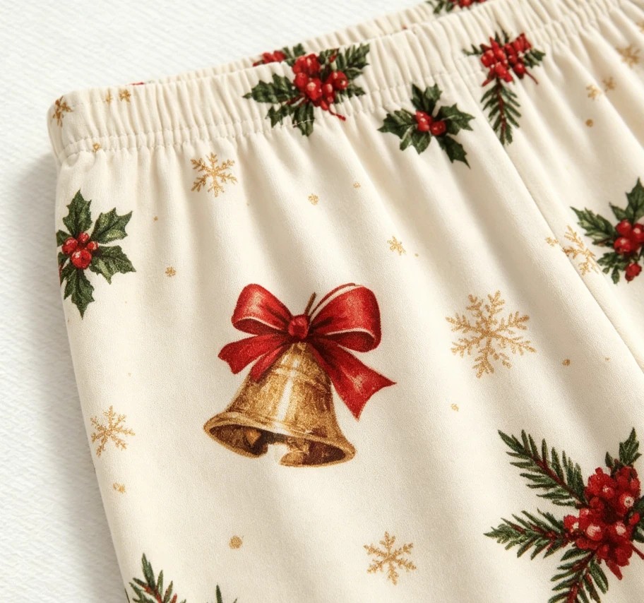 Baby Girls Christams Bell Pajamas Short Set Customized Toddler Short Sleeve Button Down PJ Set product image 2