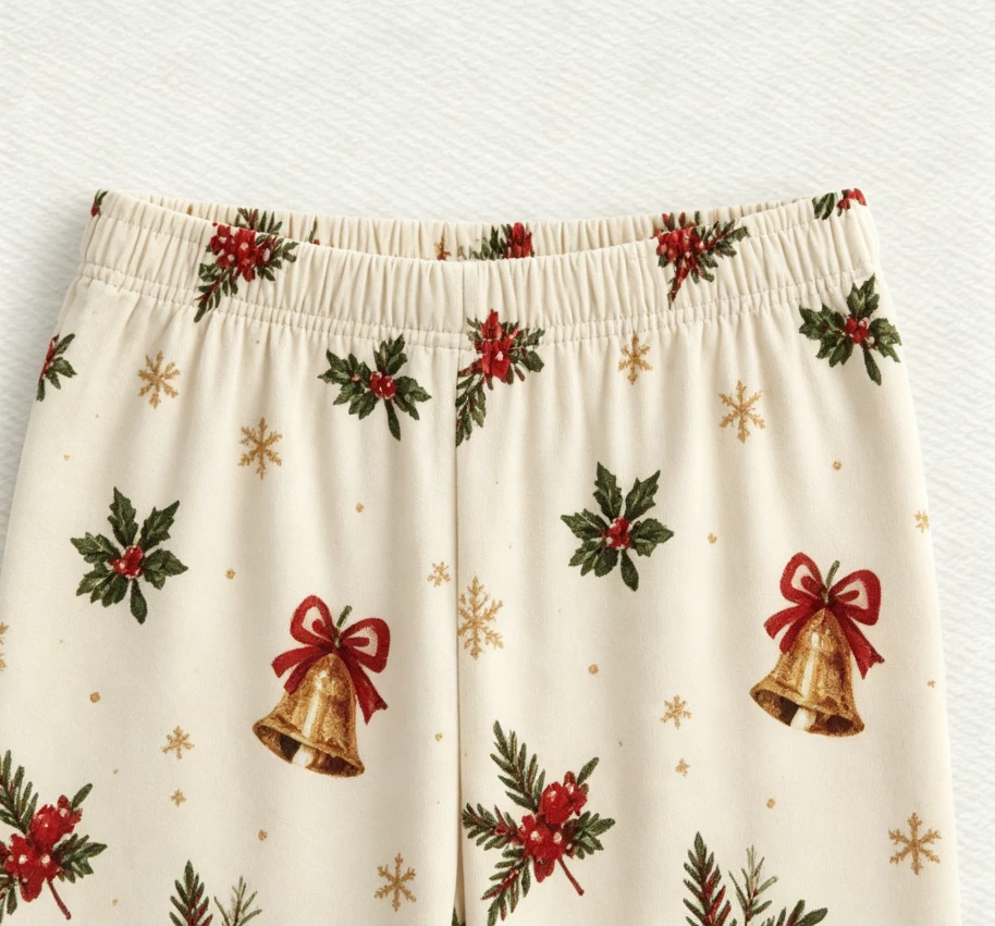Baby Girls Christams Bell Pajamas Short Set Customized Toddler Short Sleeve Button Down PJ Set product image 3