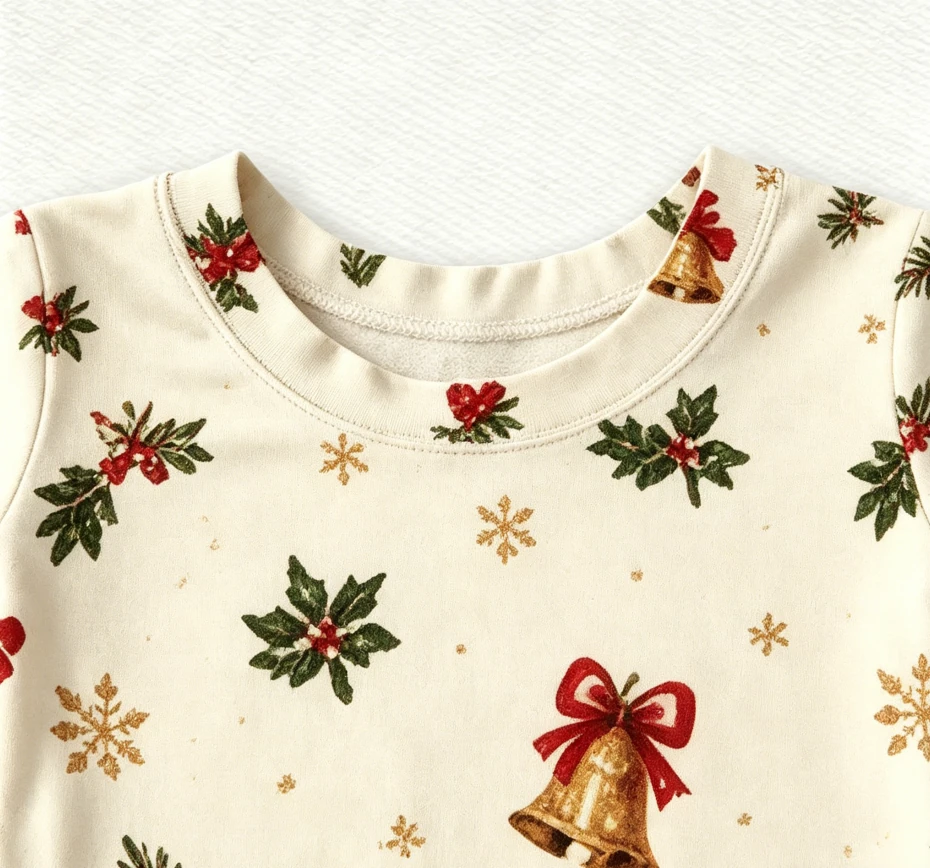 Baby Girls Christams Bell 2 Piece Pajama Customized Toddler Holiday PJ Set product image 4