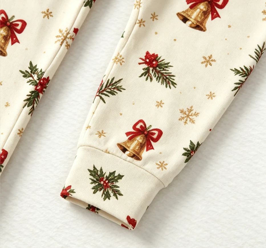 Baby Girls Christams Bell 2 Piece Pajama Customized Toddler Holiday PJ Set product image 5