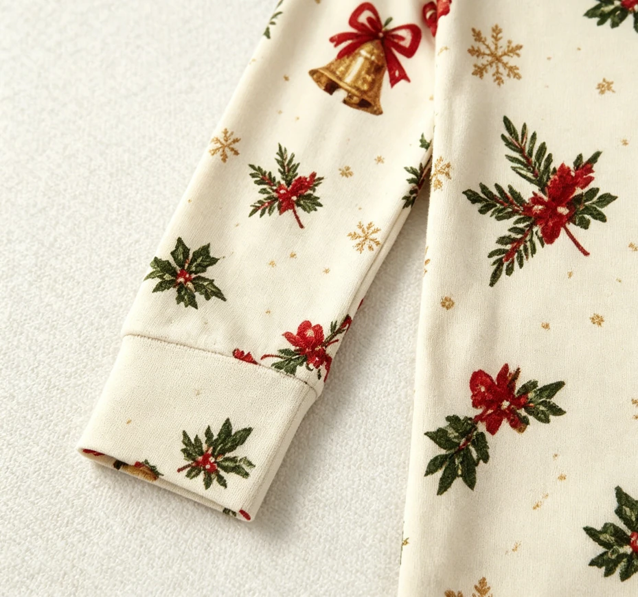 Baby Girls Christams Bell 2 Piece Pajama Customized Toddler Holiday PJ Set product image 6